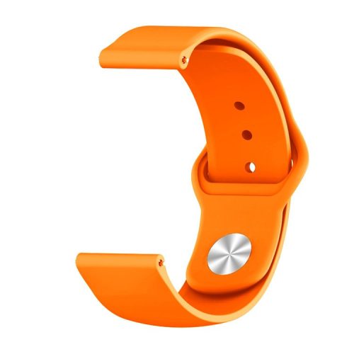 22mm Silicone Smart Watch Strap with Rivet Buckle Closure for Xiaomi Haylou Solar - Orange