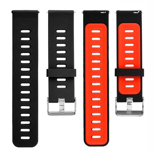 22mm Two-tone Silicone Watch Band Strap for Xiaomi Huami Amazfit - Black / Red