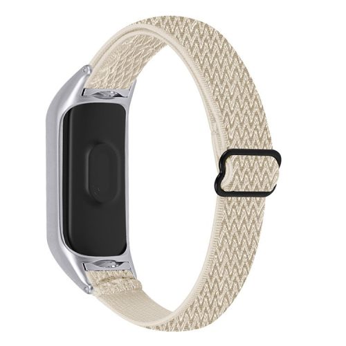 Braided Nylon Strap Watch Band Adjustable Elastic Solo Sports Loop Bracelet for Xiaomi Mi Band 4 / 3 - Apricot