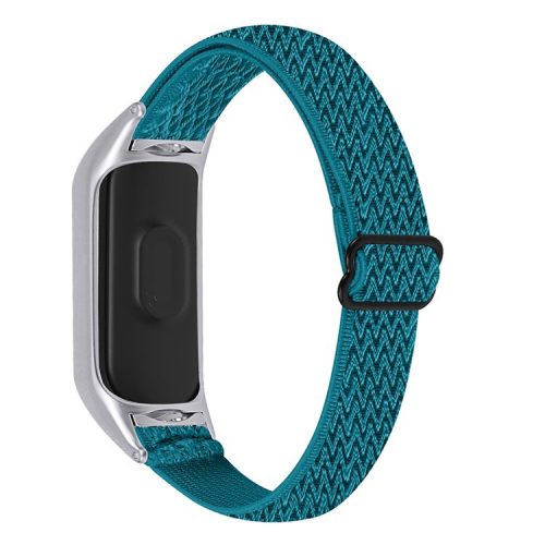 Braided Nylon Strap Watch Band Adjustable Elastic Solo Sports Loop Bracelet for Xiaomi Mi Band 4 / 3 - Azurite