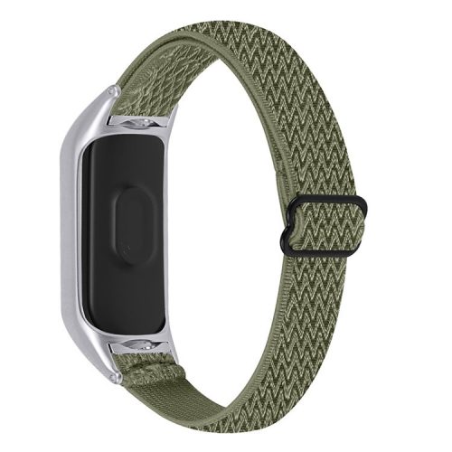 Braided Nylon Strap Watch Band Adjustable Elastic Solo Sports Loop Bracelet for Xiaomi Mi Band 4 / 3 - Olive Green