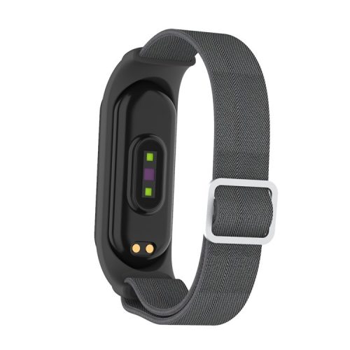 Elastic Nylon Smart Watch Strap Replacement Watchband for Xiaomi Mi Band 3/4/5/6 - Dark Grey