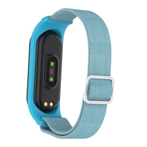 Elastic Nylon Smart Watch Strap Replacement Watchband for Xiaomi Mi Band 3/4/5/6 - Light Blue