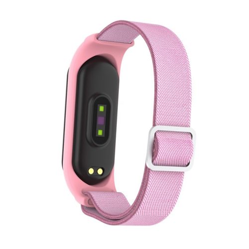 Elastic Nylon Smart Watch Strap Replacement Watchband for Xiaomi Mi Band 3/4/5/6 - Pink