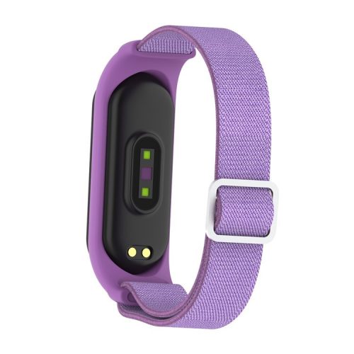 Elastic Nylon Smart Watch Strap Replacement Watchband for Xiaomi Mi Band 3/4/5/6 - Purple