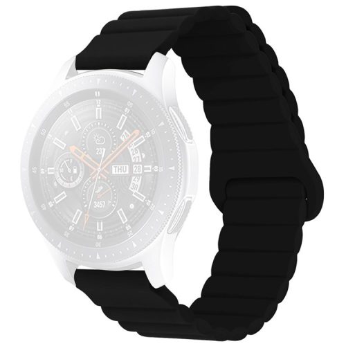 For Haylou RT / RT2 / GST / GS / RS3 / Huawei Watch 3 / Xiaomi Watch S1 / S1 Active, Magnetic Watch Band 22mm Universal Silicone Wrist Strap - Black