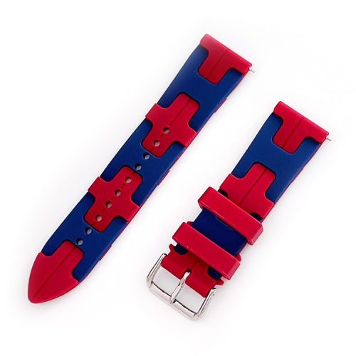 For Samsung Galaxy Watch3 45mm / Huawei Watch Ultimate / Xiaomi Watch S1 Silicone 22mm Watch Strap - Red / Blue