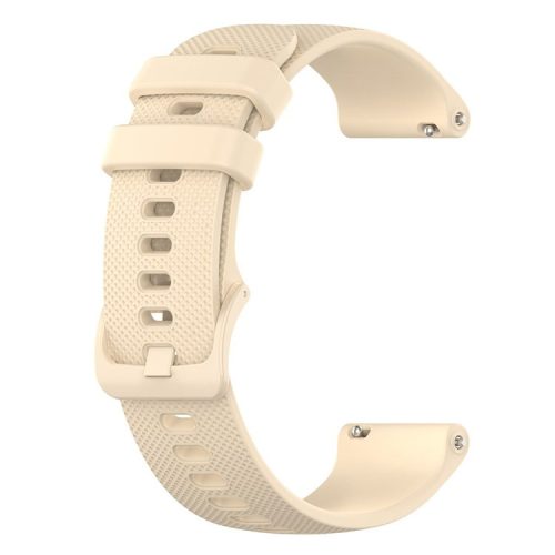 For Xiaomi Haylou Solar LS01 / ID205 / Willful SW021 Universal Grid Texture Silicone Watchband Replacement - Beige