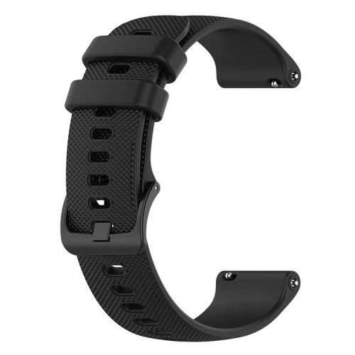 For Xiaomi Haylou Solar LS01 / ID205 / Willful SW021 Universal Grid Texture Silicone Watchband Replacement - Black