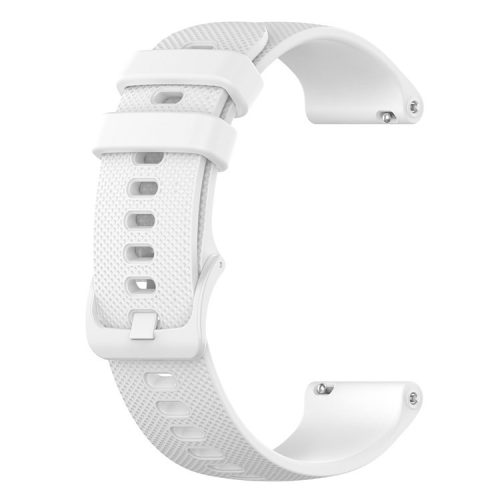 For Xiaomi Haylou Solar LS01 / ID205 / Willful SW021 Universal Grid Texture Silicone Watchband Replacement - White