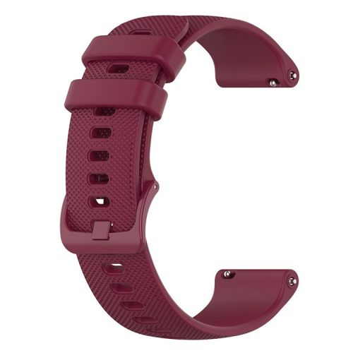 For Xiaomi Haylou Solar LS01 / ID205 / Willful SW021 Universal Grid Texture Silicone Watchband Replacement - Wine Red