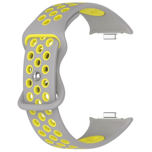 For Xiaomi Mi 8 Pro Replacement Band Dual Color Silicone Watch Strap - Grey / Yellow