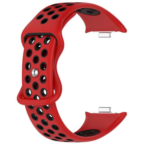 For Xiaomi Mi 8 Pro Replacement Band Dual Color Silicone Watch Strap - Red / Black