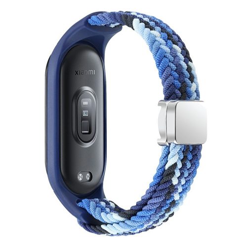 For Xiaomi Mi Band 3 / 4 / 5 / 6 / 7 Braided Nylon Strap Magnetic Watch Band - Dazzle Blue