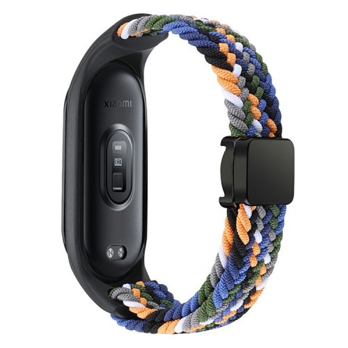 For Xiaomi Mi Band 3 / 4 / 5 / 6 / 7 Braided Nylon Strap Magnetic Watch Band - Denim Color