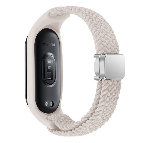 For Xiaomi Mi Band 3 / 4 / 5 / 6 / 7 Braided Nylon Strap Magnetic Watch Band - Starlight