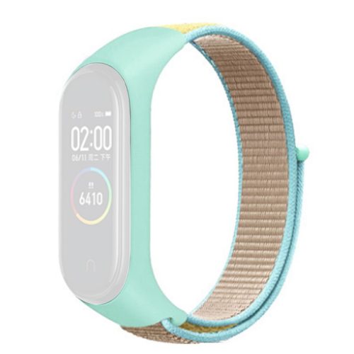 For Xiaomi Mi Band 3 / 4 / 5 / 6 / 7 Nylon Watch Band Adjustable Sport Loop Strap Wristband Replacement - Camel