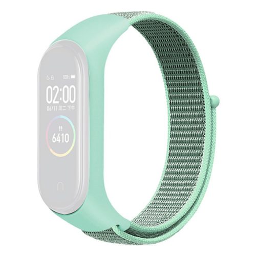 For Xiaomi Mi Band 3 / 4 / 5 / 6 / 7 Nylon Watch Band Adjustable Sport Loop Strap Wristband Replacement - Green