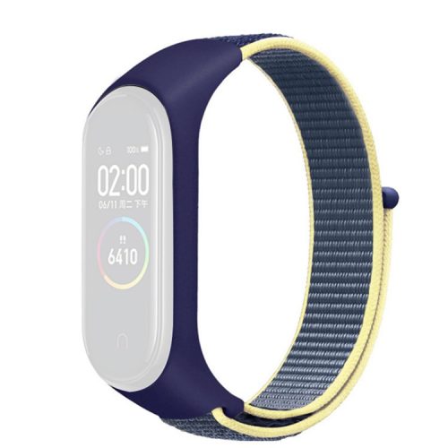 For Xiaomi Mi Band 3 / 4 / 5 / 6 / 7 Nylon Watch Band Adjustable Sport Loop Strap Wristband Replacement - Ice Blue