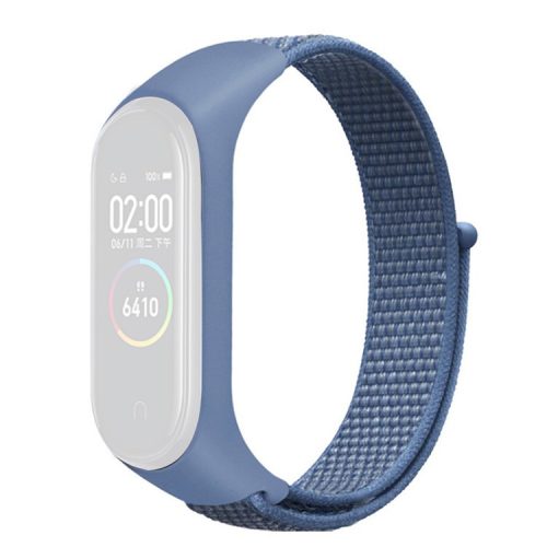 For Xiaomi Mi Band 3 / 4 / 5 / 6 / 7 Nylon Watch Band Adjustable Sport Loop Strap Wristband Replacement - Ocean Blue