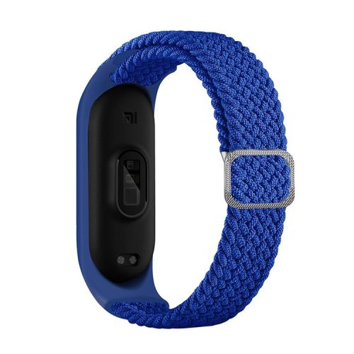 For Xiaomi Mi Band 5 / Band 6 / Band 7 Stretchy Nylon Solo Loop Band Adjustable Braided Sport Elastics Strap - Blue