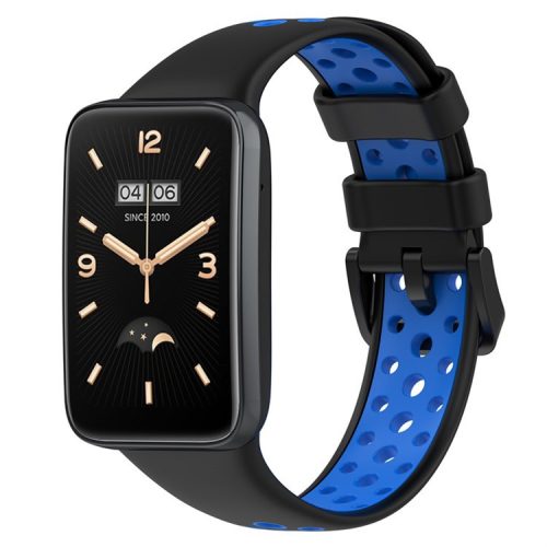 For Xiaomi Mi Band 7 Pro Dual Color Watch Strap Adjustable Silicone Watchband Replacement - Black / Blue