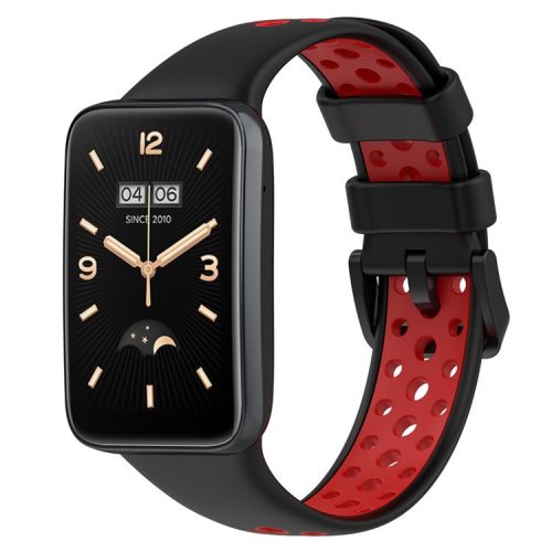 For Xiaomi Mi Band 7 Pro Dual Color Watch Strap Adjustable Silicone Watchband Replacement - Black / Red