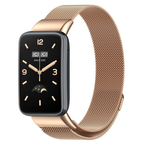 For Xiaomi Mi Band 7 Pro Milanese Metal Mesh Wrist Strap Smart Watch Replacement Band - Rose Gold