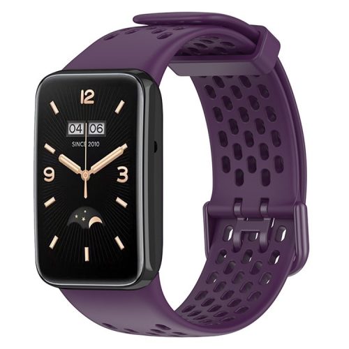 For Xiaomi Mi Band 7 Pro Soft Silicone Watch Strap Wear-resistant Breathable Replacement Band - Dark Purple