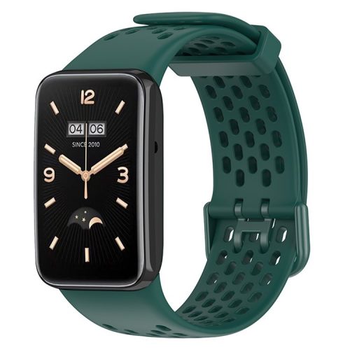 For Xiaomi Mi Band 7 Pro Soft Silicone Watch Strap Wear-resistant Breathable Replacement Band - Midnight Green