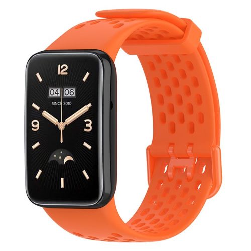 For Xiaomi Mi Band 7 Pro Soft Silicone Watch Strap Wear-resistant Breathable Replacement Band - Orange