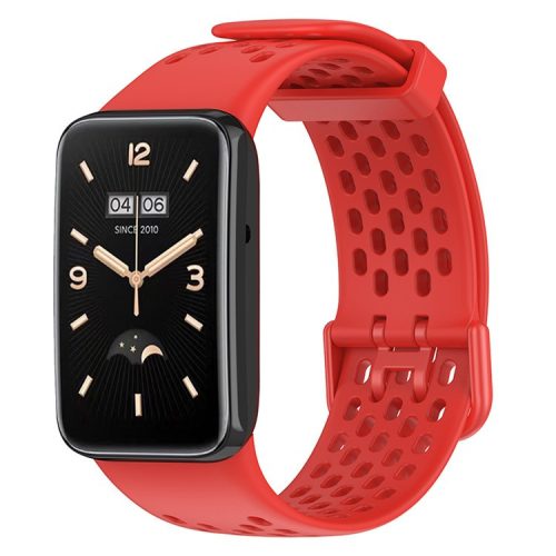 For Xiaomi Mi Band 7 Pro Soft Silicone Watch Strap Wear-resistant Breathable Replacement Band - Red