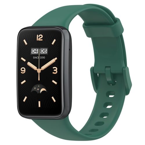 For Xiaomi Mi Band 7 Pro Solid Color TPU Watch Band Pin Buckle Adjustable Wrist Strap - Dark Green