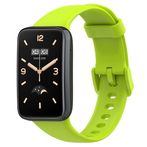 For Xiaomi Mi Band 7 Pro Solid Color TPU Watch Band Pin Buckle Adjustable Wrist Strap - Yellowgreen