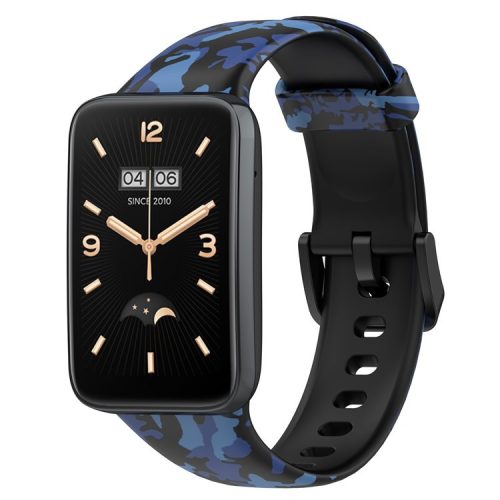 For Xiaomi Mi Band 7 Pro Sport Band Soft Silicone Pattern Printing Replacement Wristband, Standard Size - Camouflage Blue