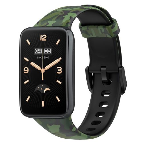 For Xiaomi Mi Band 7 Pro Sport Band Soft Silicone Pattern Printing Replacement Wristband, Standard Size - Camouflage Green