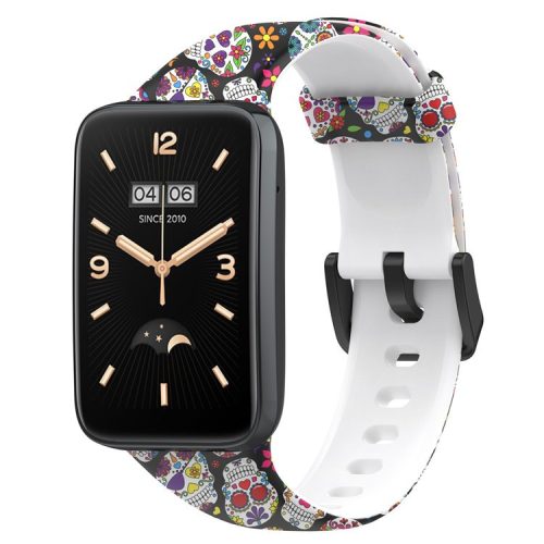 For Xiaomi Mi Band 7 Pro Sport Band Soft Silicone Pattern Printing Replacement Wristband, Standard Size - Color Heads