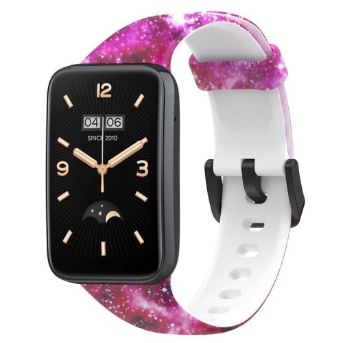 For Xiaomi Mi Band 7 Pro Sport Band Soft Silicone Pattern Printing Replacement Wristband, Standard Size - Starry Sky