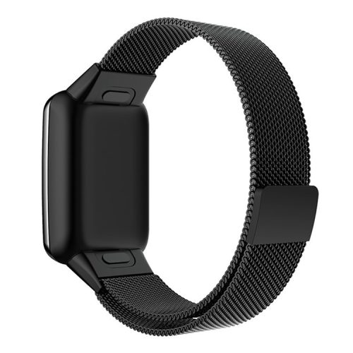 For Xiaomi Mi Band 7 Pro Stainless Steel Mesh Watch Band Strap Milanese Magnetic Wrist Strap - Black