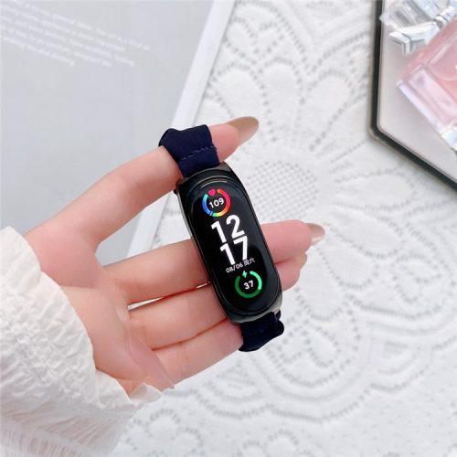 For Xiaomi Mi Band 7 Stylish Elastic Cloth Strap Smart Watch Replacement Wrist Band - Dark Blue