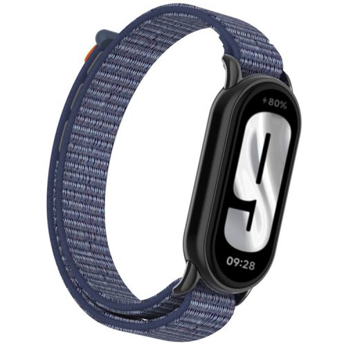 For Xiaomi Mi Band 9 / Smart Band 8 Watch Strap Nylon Loop Adjustable Wrist Band - Midnight Blue