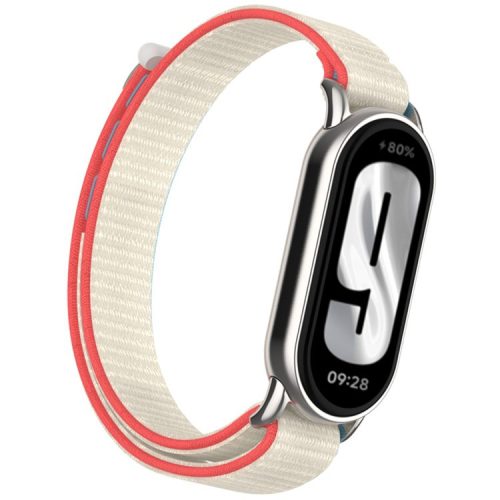 For Xiaomi Mi Band 9 / Smart Band 8 Watch Strap Nylon Loop Adjustable Wrist Band - Milk White