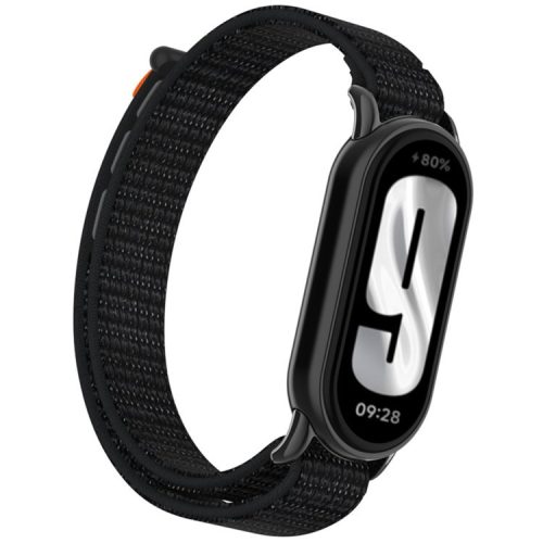 For Xiaomi Mi Band 9 / Smart Band 8 Watch Strap Nylon Loop Adjustable Wrist Band - Reflective Black