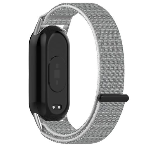 For Xiaomi Mi Band 9 NFC / 9 / Smart Band 8 NFC / 8 Nylon Wrist Strap Bracelet Band with Magic Tape - Grey