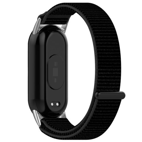 For Xiaomi Mi Band 9 NFC / 9 / Smart Band 8 NFC / 8 Nylon Wrist Strap Bracelet Band with Magic Tape - Pure Black