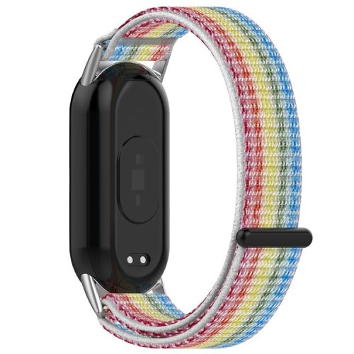 For Xiaomi Mi Band 9 NFC / 9 / Smart Band 8 NFC / 8 Nylon Wrist Strap Bracelet Band with Magic Tape - Rainbow