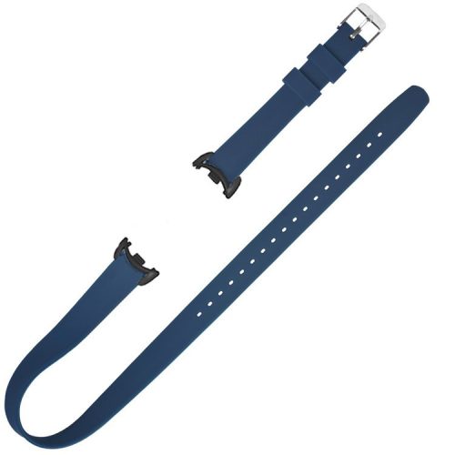 For Xiaomi Mi Band 9 NFC / Mi Band 9 / Smart Band 8 NFC / Smart Band 8 / 8 NFC Watch Bands Silicone Strap with Metal Connector - Navy Blue