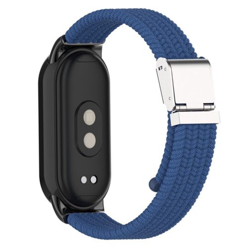 For Xiaomi Mi Band 9 NFC / Mi Band 9 / Smart Band 8 NFC / Smart Band 8 Braided Nylon Watch Band Adjustable Buckle Elastic Strap - Dark Blue