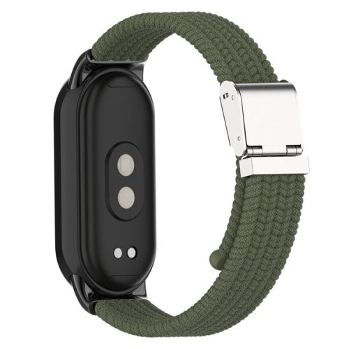 For Xiaomi Mi Band 9 NFC / Mi Band 9 / Smart Band 8 NFC / Smart Band 8 Braided Nylon Watch Band Adjustable Buckle Elastic Strap - Dark Green