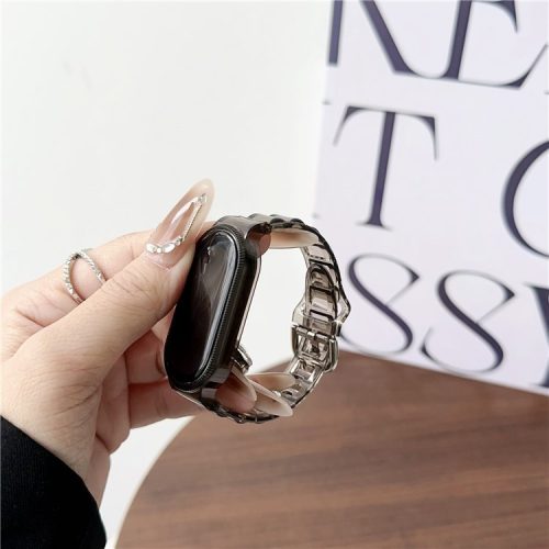 For Xiaomi Mi Band 9 NFC / Mi Band 9 / Smart Band 8 NFC / Smart Band 8 Ice Cube Texture Watch Strap Flexible TPU Watchband - Tea Brown